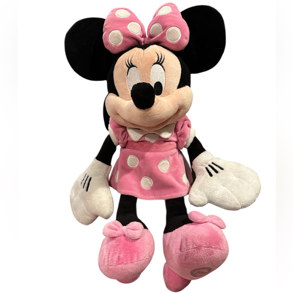 MINNIE MOUSE BABY PINK POLKA DOT DISNEY STUFFED PLUSH ANIMAL